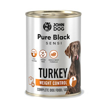 JOHN DOG Pure Black Sensi Weight control indyk -Pełnoporcjowa karma wspierająca kontrolę wagi, puszka 400g