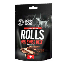 John Dog Soft Rurki Wołowina szwajcarska – 93% - Przysmaki dla psa, 90g