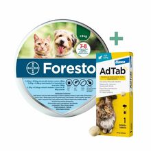 Foresto obroża przeciw pchłom i kleszczom dla kotów i psów poniżej 8kg wagi ciała + AdTab Tabletka dla kota (2 - 8kg)