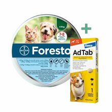Foresto obroża przeciw pchłom i kleszczom dla kotów i psów poniżej 8kg wagi ciała + AdTab Tabletka dla psa (5,5 - 11kg)