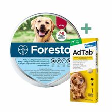 Foresto obroża przeciw pchłom i kleszczom dla psów powyżej 8kg wagi ciała + AdTab Tabletka dla psa (11 - 22kg)