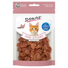 DOKAS Mini Steaks, Kurczak + Ryba - smakołyk dla kota, 25g