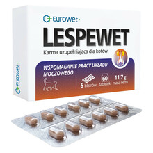 EUROWET Lespewet - preparat dla kotów, wspomagający pracę układu moczowego, 60tab