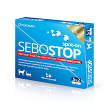 EUROWET Sebostop Spot-On - preparat przeciw łojotokowi z fytosfingozyną dla psów i kotów, 5x2ml