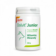 Dolfos Dolvit Junior - preparat mineralno - witaminowy dla szczeniąt, proszek 500g