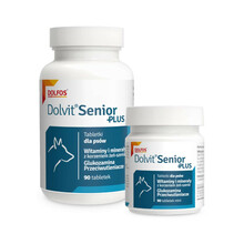 Dolvit Senior Plus - Witaminy, minerały, glukozamina, naturalne ekstrakty, przeciwutleniacze
dla dojrzałych psów, 90tab