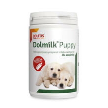 DOLFOS Dolmilk Puppy - Pełnoporcjowy preparat mlekozastępczy dla szczeniąt, 300g butelka ze smoczkami w zestawie