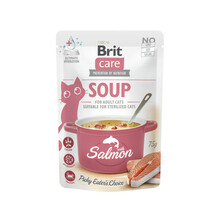 Brit Care Cat Soup with Salmon - mokra karma dla kotów dorosłych, saszetka 75g