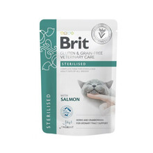 Brit Grain Free Veterinary Diets Cat Pouch Sterilised - mokra karma dla kotów kastrowanych, saszetka 85g