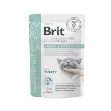 Brit Grain Free Veterinary Diets Cat Pouch Urinary&Stres Relief - mokra karma dla kota, saszetka 85g