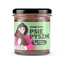 JOHN DOG Psie Pyszne Kozina z oregano - Karma pełnoporcjowa dla psów w każdym wieku, słoik 290g