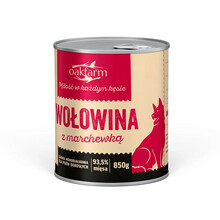 OAKFARM Wołowina z marchewką - Pełnoporcjowa, monobiałkowa mokra karma dla psa