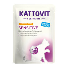 KATTOVIT SENSITIVE kurczak/indyk - mokra karma dla kotów 85g