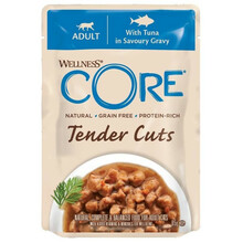 Wellness Core Tender Cuts - karma mokra, dla dorosłych kotów tuńczyk w sosie 8x85g saszetki