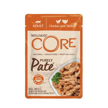 Wellness Core Purely Pate - karma mokra, dla kotów dorosłych z kurczakiem i indykiem 8x85g saszetki