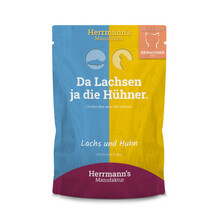 HERRMANN'S Selection Cat Lachs Huhn - karma mokra, dla dorosłych kotów z łososiem i kurczakiem, 100g saszetka