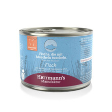 HERRMANN'S Selection Cat Fisch Garnelen - karma mokra, dla dorosłych kotów z rybami i krewetkami, 200g puszka