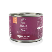 HERRMANN'S Selection Cat Pferd - karma mokra, dla dorosłych kotów z konina, marchewką i płatkami kokosowymi, 200g puszka