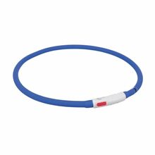 Trixie obroża świecąca USB, silikon, XS–XL: 70 cm/ 10 mm, niebieska