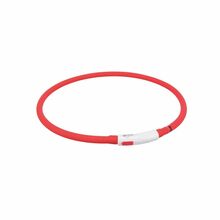 Trixie obroża świecąca USB, silikon, XS–XL: 70 cm/ 10 mm, czerwona