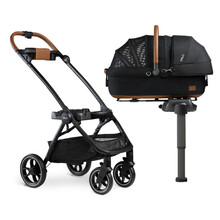 TAVO Zestaw 3w1 Maeve Onyx M + Roscoe - Wózek dla psa + gondola z bazą ISOFIX, kolor szary, rozmiar M