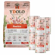 YDOLO Pure Iberico PAKIET 10kg + 6 puszek 400g – Zestaw w wieprzowiną, karma połwilgotna i mokra dla psów dorosłych