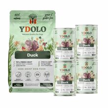 YDOLO Duck PAKIET 2,5kg + 4 puszki 400g – Zestaw z kaczką, karma półwilgotna i mokra dla psa