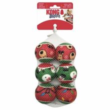KONG HOLIDAY SQUEAKAIR  - zestaw małych piłek -  zabawka dla psa, 5 cm