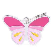 MY FAMILY-Z CHARMS - BUTTERFLY - różowy motyl - ADRESÓWKA DLA PSA