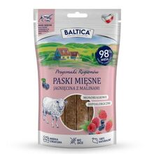 BALTICA Smaki Regionów - mięsne paski jagnięcina z malinami - przysmak dla psa, 90 g