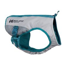NON-STOP COOLING VEST - Chłodząca kamizelka dla psa – jasnoszara / niebiesko-zielona (turkusowa)