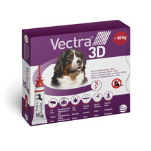 Vectra 3D Krople na Pchły i Kleszcze dla Psów 40 kg | XL | 3 Pipetki