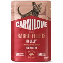 CARNILOVE CAT Kitten Rabbit  - Mokra karma dla kociąt, 85g - królik w galarecie
