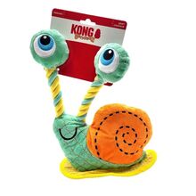 KONG Bendeez Snail - elastyczny pluszowy ślimak z liną i piszczałką dla psa - 38 cm