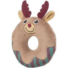 Trixie Xmas Donut Łoś - brązowa pluszowa zabawka z piszczałką dla psa - 14 cm