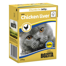 BOZITA Chunks in Jelly with Chicken Liver - karma dla kota z wątróbką drobiową 370g