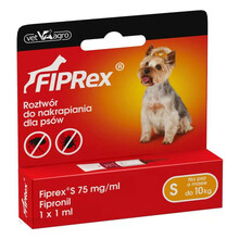 FIPREX - krople przeciwko pchłom i kleszczom dla psów S, jedna tubka 1ml