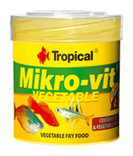TROPICAL MIKROVIT VEGETABLE - pokarm roślinny dla narybku, z pokrzywą i szpinakiem, 50ml
