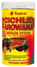 TROPICAL CICHLID & AROWANA MEDIUM STICKS - wybarwiający pokarm dla średnich pielęgnic i młodych arowan