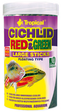 TROPICAL CICHLID RED & GREEN LARGE STICKS - wieloskładnikowy pokarm dla dużych pielęgnic