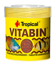 TROPICAL VITABIN WIELOSKŁADNIKOWY - pokarm wieloskładnikowy w postaci samoprzylepnych tabletek, puszka 50ml/80tab.