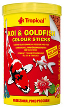 TROPICAL KOI & GOLDFISH COLOUR STICKS - pływający pokarm wybarwiający dla ryb w stawkach